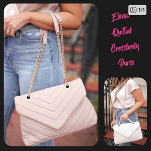 Quilted Pink Crossbody Bag